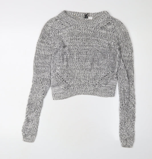 Womens UK Size 2XS H&M Grey Pullover Jumper