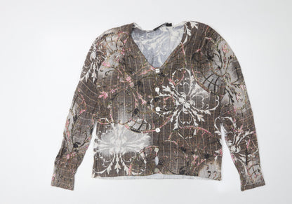 Womens UK Size M Passport Multicoloured Cardigan Jumper