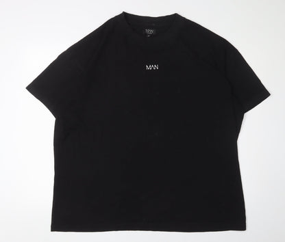 Mens UK Size L boohooMAN Black  T-Shirt