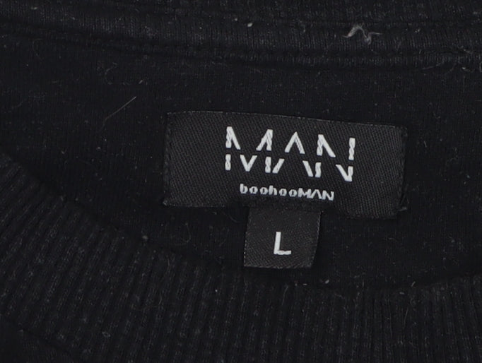 Mens UK Size L boohooMAN Black  T-Shirt