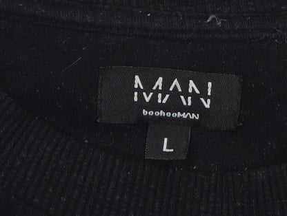 Mens UK Size L boohooMAN Black  T-Shirt