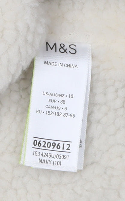 Womens UK Size 10 Marks and Spencer Navy Parka Coat