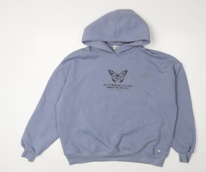 Teens UK Size 2XS Pull&Bear Blue Pullover Hoodie