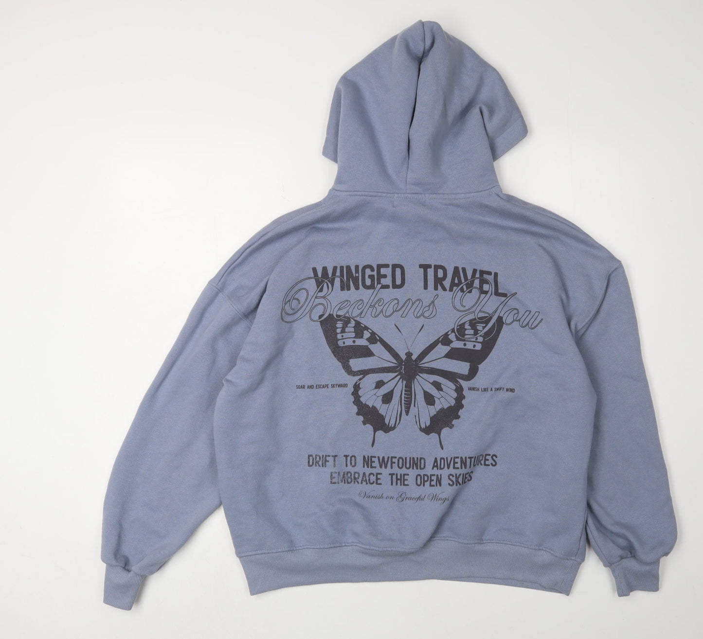 Teens UK Size 2XS Pull&Bear Blue Pullover Hoodie