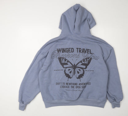 Teens UK Size 2XS Pull&Bear Blue Pullover Hoodie