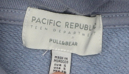 Teens UK Size 2XS Pull&Bear Blue Pullover Hoodie