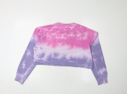 PrettyLittleThing Women's Multicoloured Tie Dye Sweatshirt Size 8