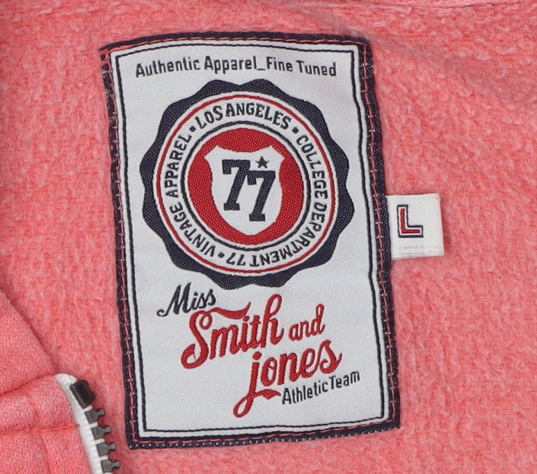 Miss Smith and Jones Women's Pink Full Zip Hoodie L