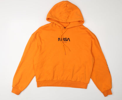 H&M Unisex Orange Pullover Hoodie, Medium
