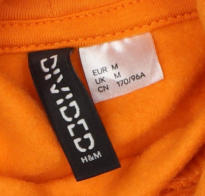 H&M Unisex Orange Pullover Hoodie, Medium