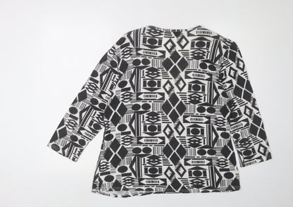 Womens UK Size 16 BASSINI Black Tunic Blouse