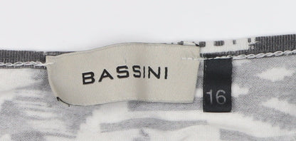 Womens UK Size 16 BASSINI Black Tunic Blouse