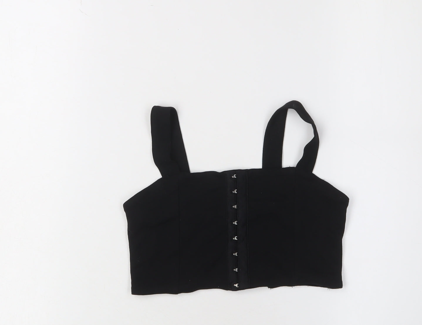 Womens UK Size 6 New Look Black Cropped Top