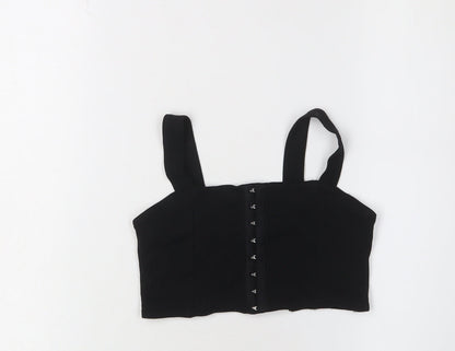 Womens UK Size 6 New Look Black Cropped Top