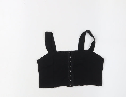 Womens UK Size 6 New Look Black Cropped Top