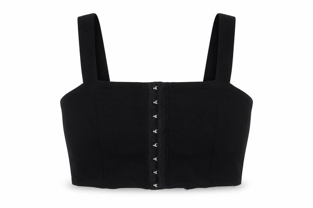 Womens UK Size 6 New Look Black Cropped Top