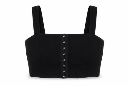 Womens UK Size 6 New Look Black Cropped Top