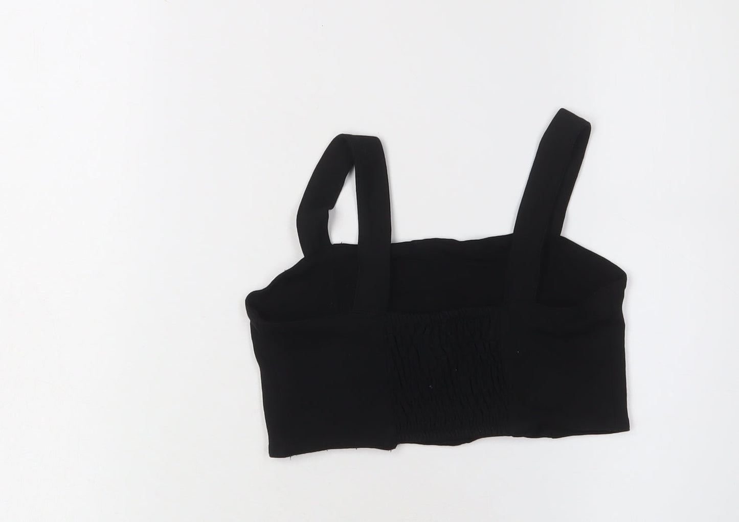 Womens UK Size 6 New Look Black Cropped Top