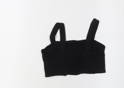 Womens UK Size 6 New Look Black Cropped Top