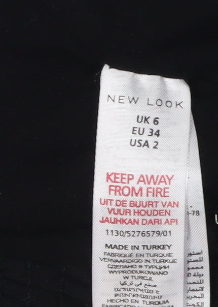 Womens UK Size 6 New Look Black Cropped Top