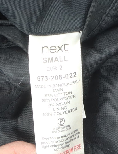 Womens UK Size S NEXT Black Overcoat