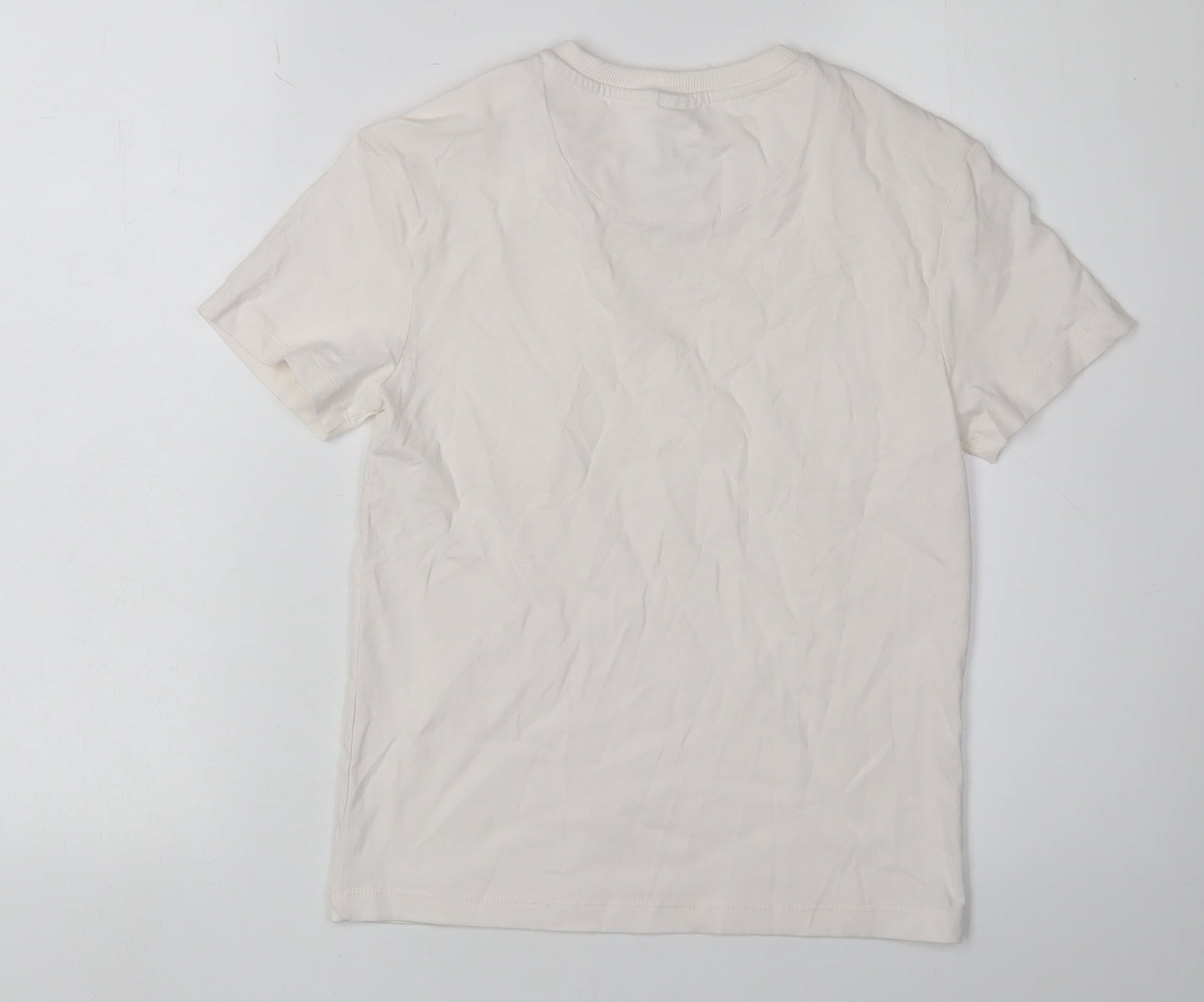 Marks and Spencer Girls Ivory T-Shirt 8-9 Years Cotton