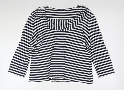 Womens UK Size 16 Roman Blue Basic T-Shirt