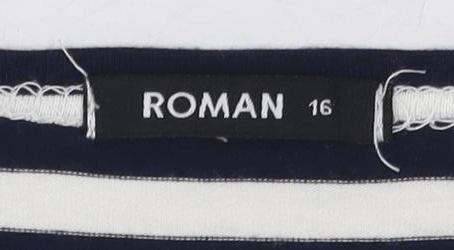 Womens UK Size 16 Roman Blue Basic T-Shirt