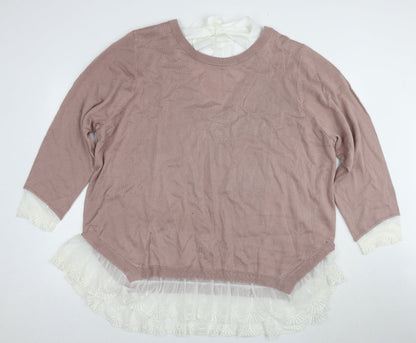 Womens UK Size 3XL H&M Pink Pullover Jumper