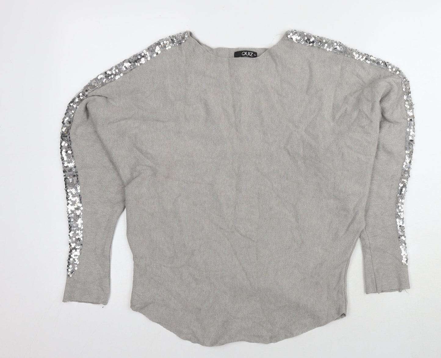Womens UK Size UK 6 Quiz Grey Pullover Jumper
