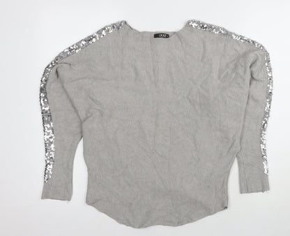 Womens UK Size UK 6 Quiz Grey Pullover Jumper