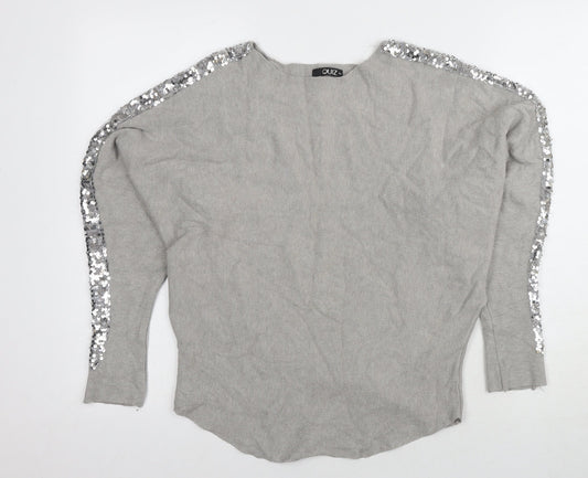 Womens UK Size UK 6 Quiz Grey Pullover Jumper