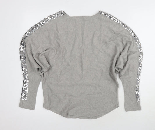 Womens UK Size UK 6 Quiz Grey Pullover Jumper