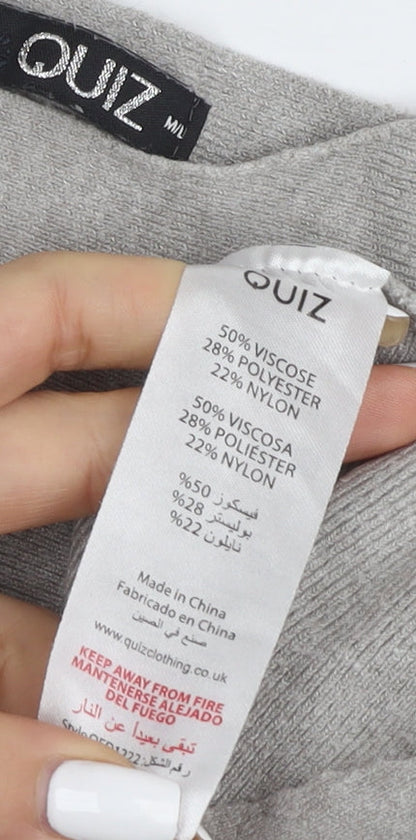 Womens UK Size UK 6 Quiz Grey Pullover Jumper