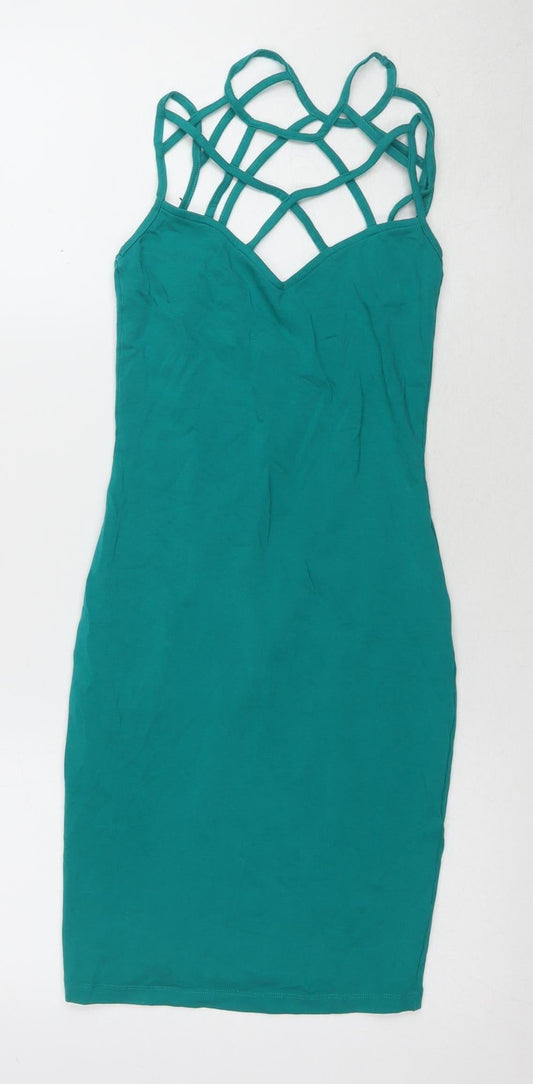Miss Selfridge Women's Green Bodycon Dress, Size 2