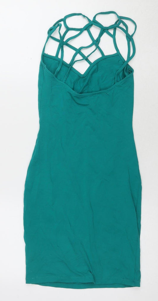 Miss Selfridge Women's Green Bodycon Dress, Size 2