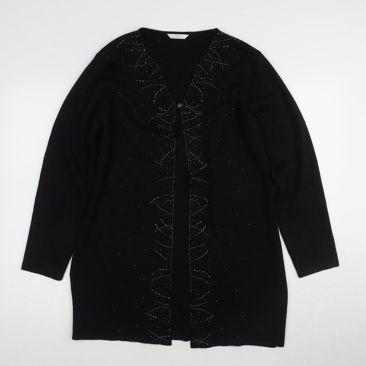 Womens UK Size 10 Marks and Spencer Black Cardigan Jumper