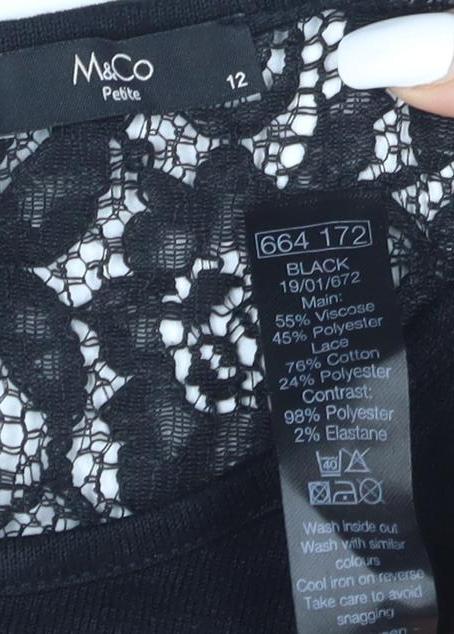 Womens UK Size 12 Marks and Spencer Black  Blouse