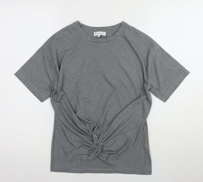 Womens UK Size 10 Warehouse Grey Basic T-Shirt
