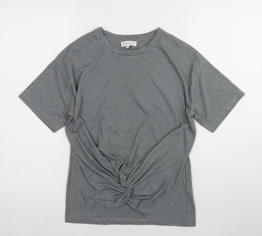 Womens UK Size 10 Warehouse Grey Basic T-Shirt