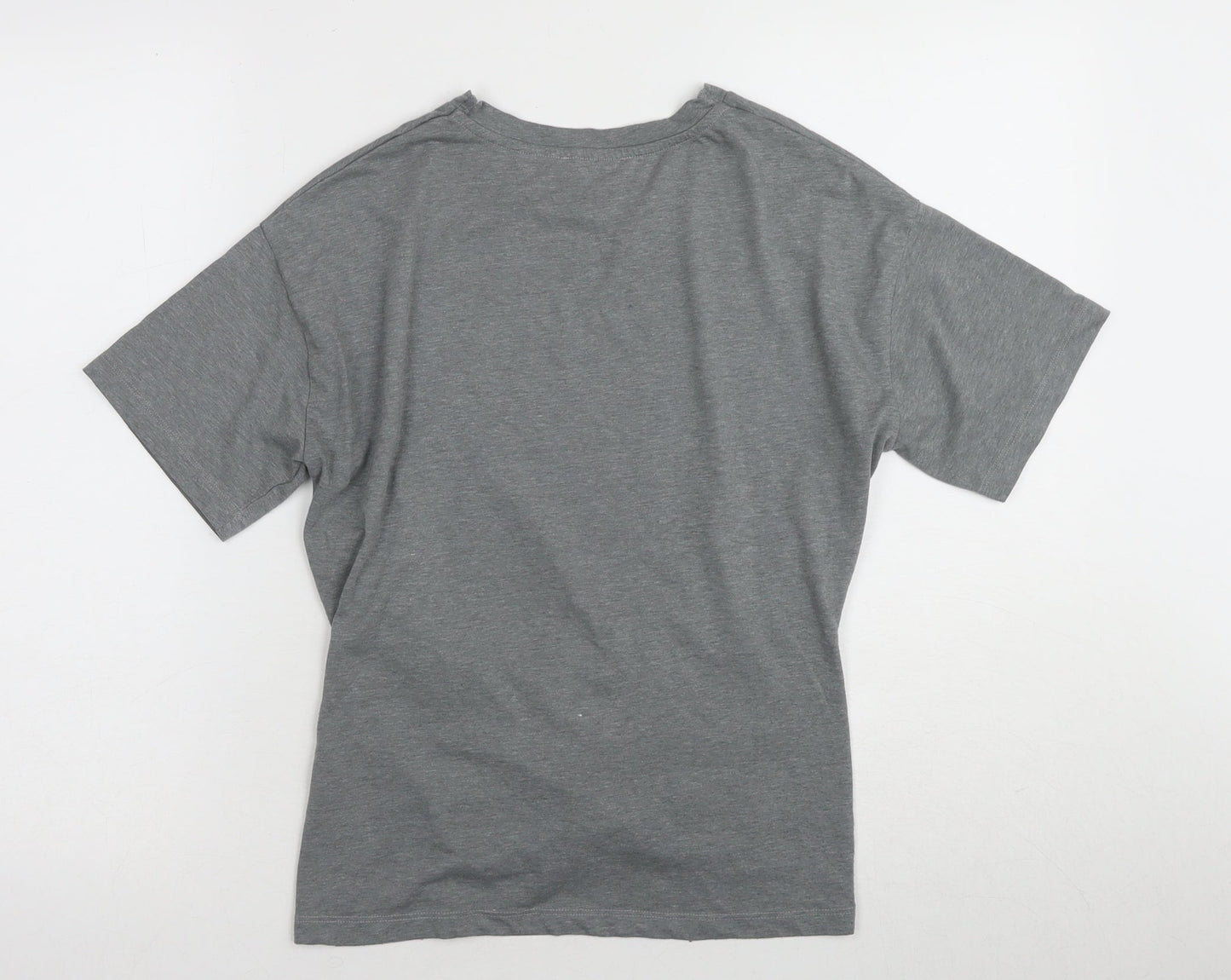 Womens UK Size 10 Warehouse Grey Basic T-Shirt