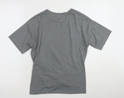 Womens UK Size 10 Warehouse Grey Basic T-Shirt