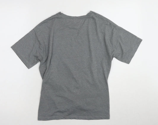 Womens UK Size 10 Warehouse Grey Basic T-Shirt