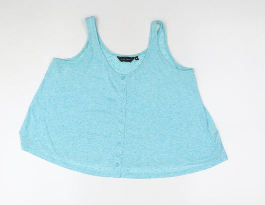Womens UK Size S New Look Blue Basic Tank
