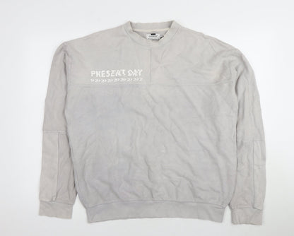 Topman Men's Grey Crew Neck Sweatshirt XS
