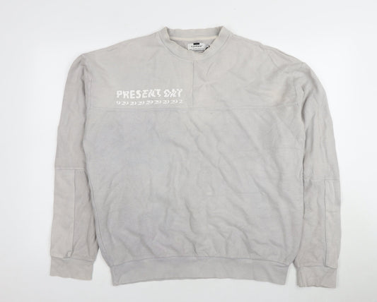 Topman Men's Grey Crew Neck Sweatshirt XS