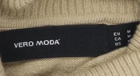 Womens UK Size M VERO MODA Beige Pullover Jumper