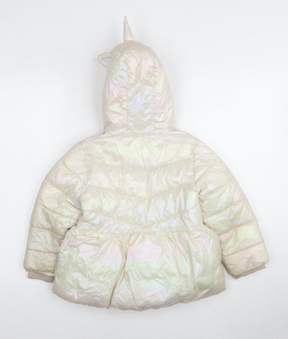 Very Girls Unicorn Puffer Jacket, 4-5 Years, Multicoloured