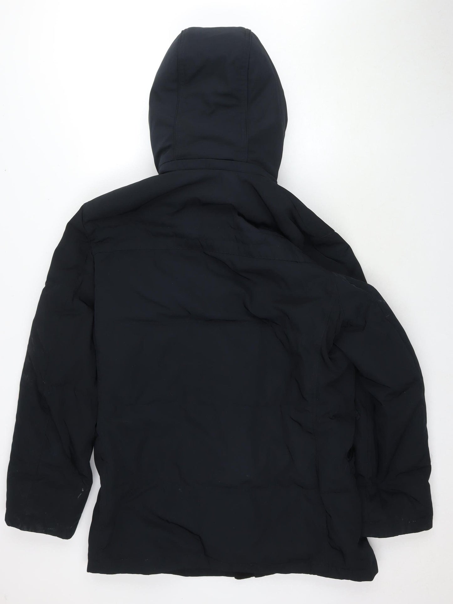Mens UK Size M Marks and Spencer Black Overcoat
