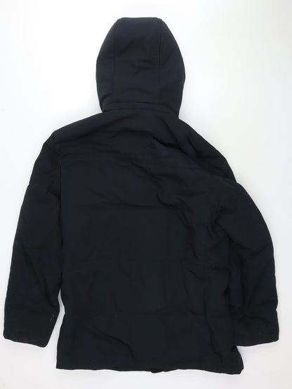 Mens UK Size M Marks and Spencer Black Overcoat